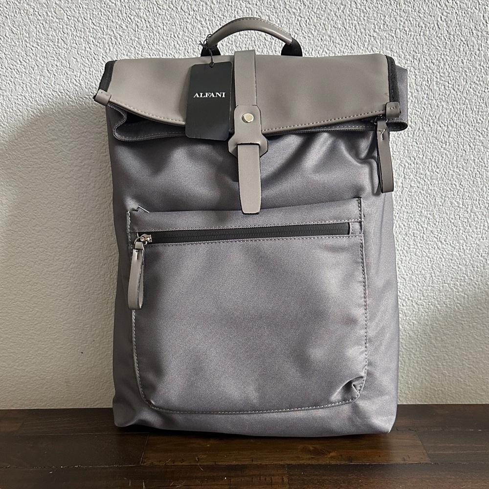 Alfani Foldover Gray Men's Backpack NWT
